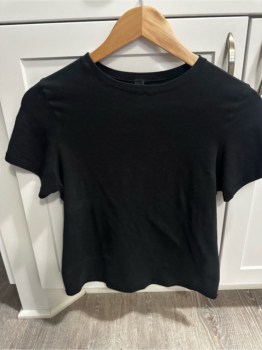 SKIMS Black Short Sleeve Crewneck Tee